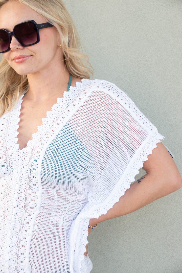 Crochet Coverup - White - Jaffi's
