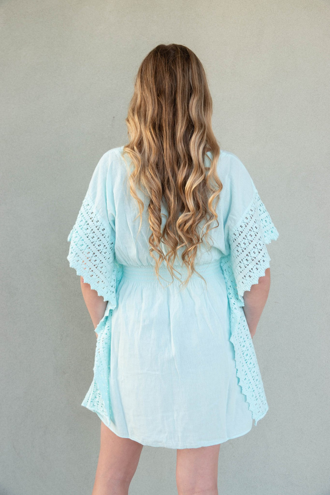 Crochet Side Coverup - Baby Turquoise - Jaffi's