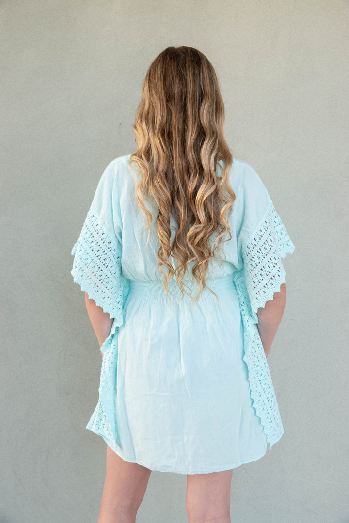 Crochet Side Coverup - Baby Turquoise - Jaffi's