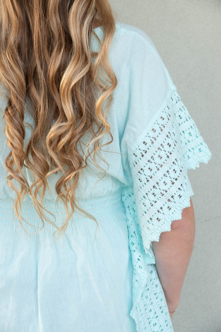 Crochet Side Coverup - Baby Turquoise - Jaffi's