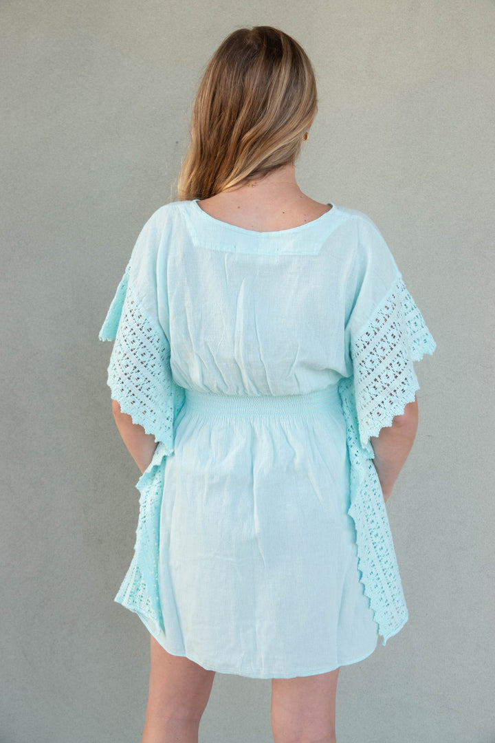 Crochet Side Coverup - Baby Turquoise - Jaffi's