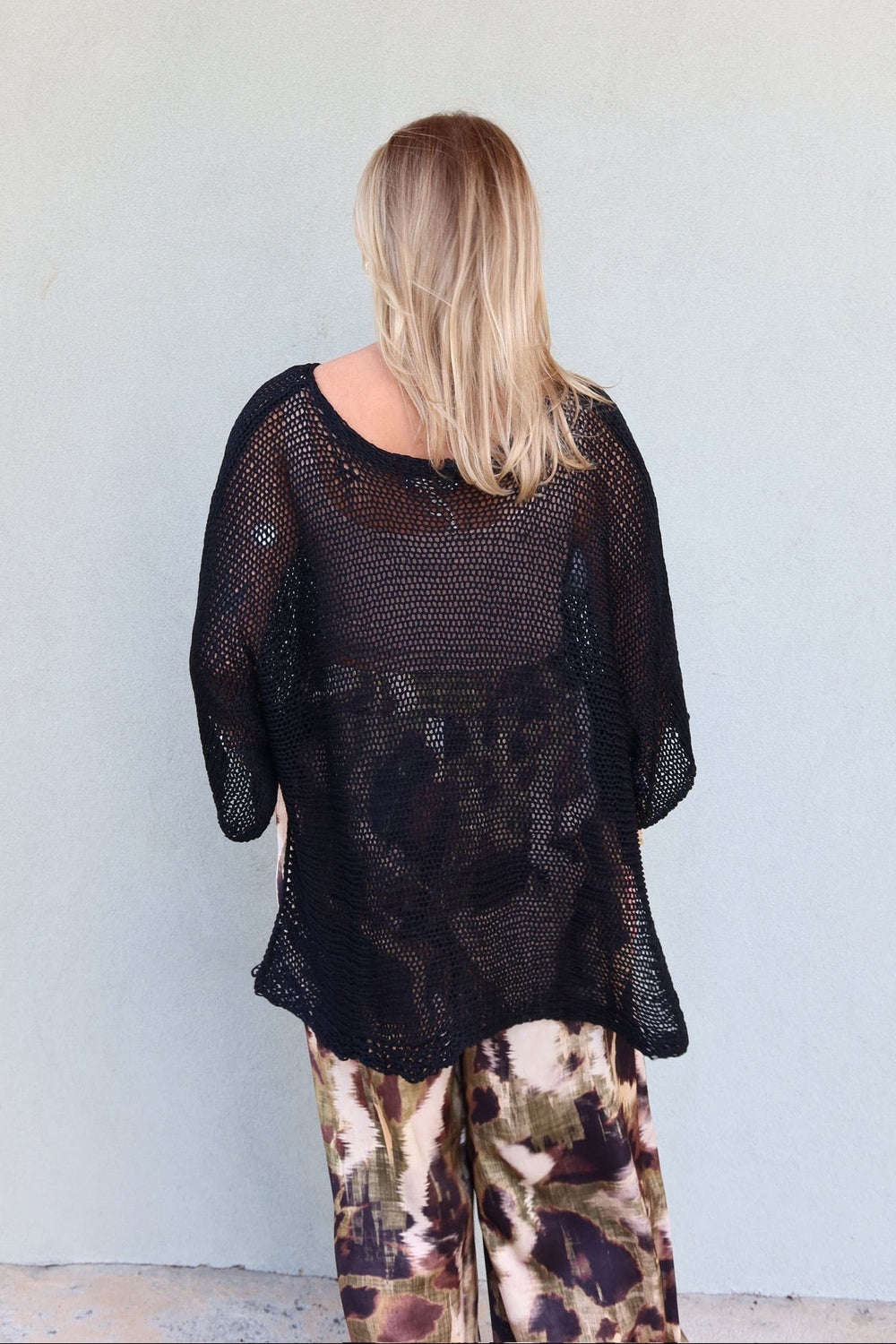 Crochet Top Hi-Lo Top - Black - Jaffi's