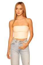Faux Leather Crop Tube Top Susana Monaco