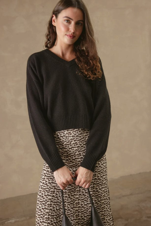 Crystal V Neck Cashmere Sweater