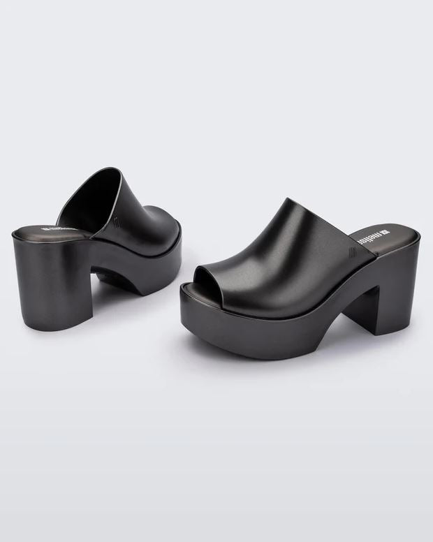 Melissa Mule Hype - Metallic Dark Silver