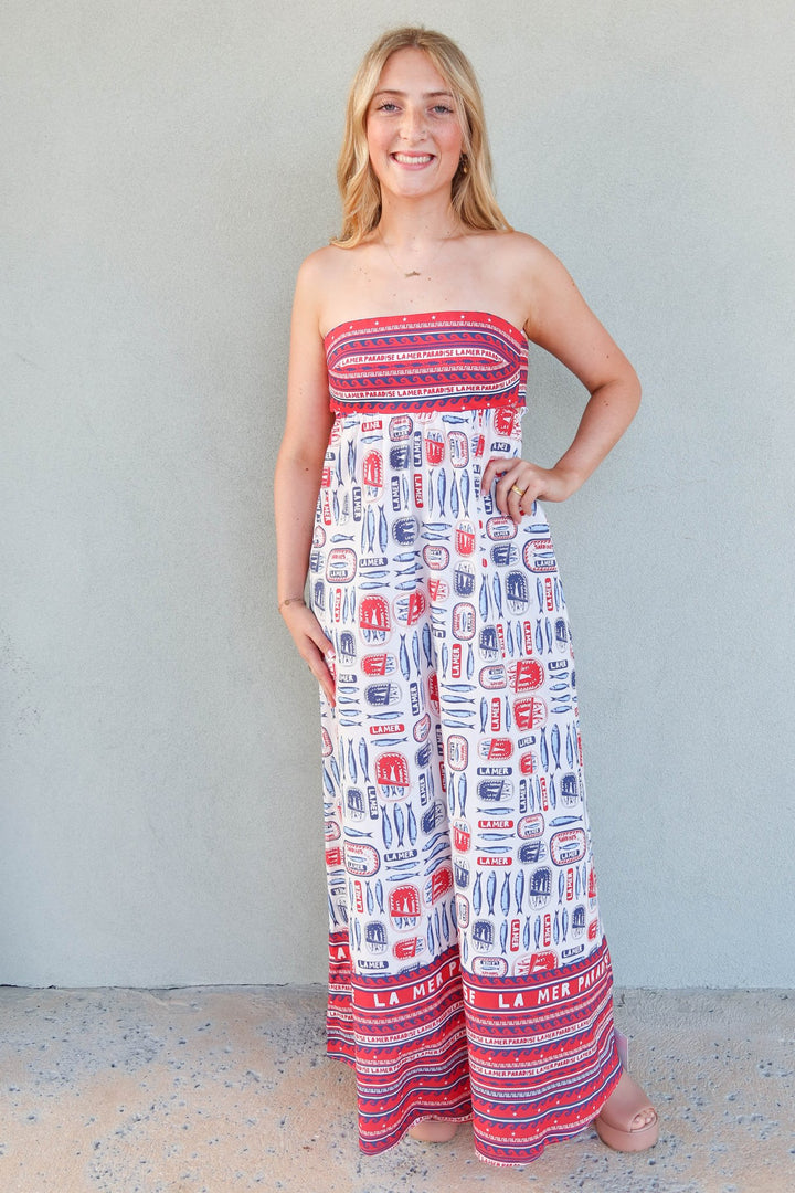 Day Out Maxi Dress - Sardine Border - Jaffi's