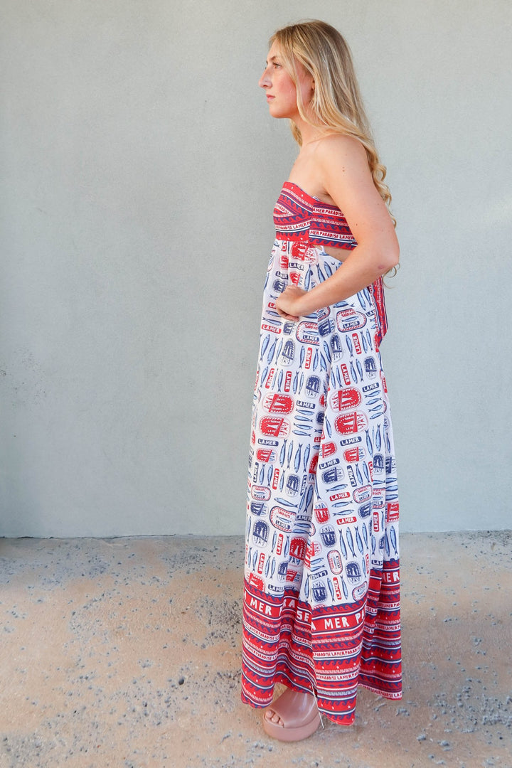 Day Out Maxi Dress - Sardine Border - Jaffi's