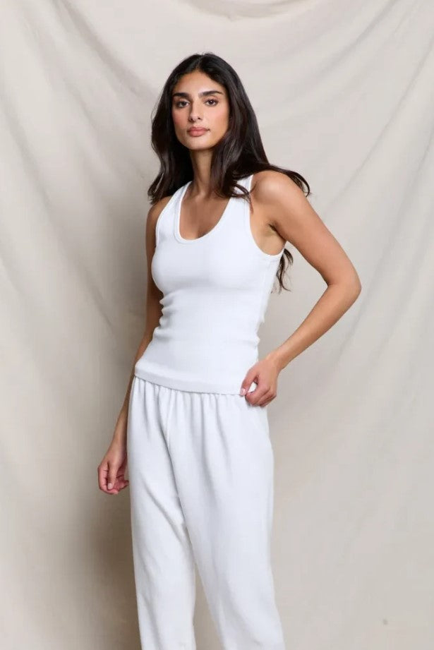 Long Blondie Tank - White