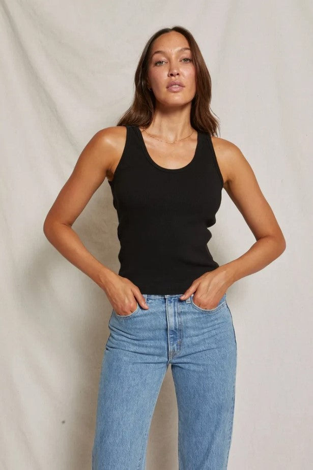 Long Blondie Tank - True Black