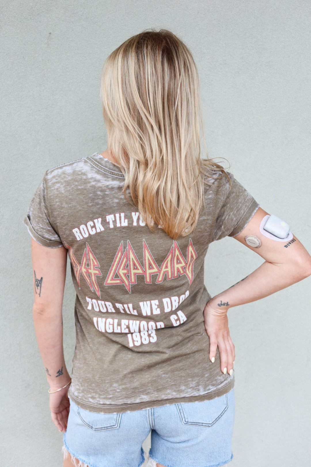 Def Leppard 1983 Burnout Tee - Olive - Jaffi's