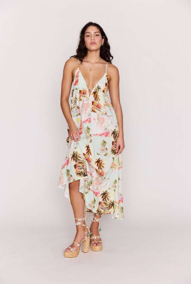 Dolce Deep Plunge Maxi - Vintage Postcards - Jaffi's