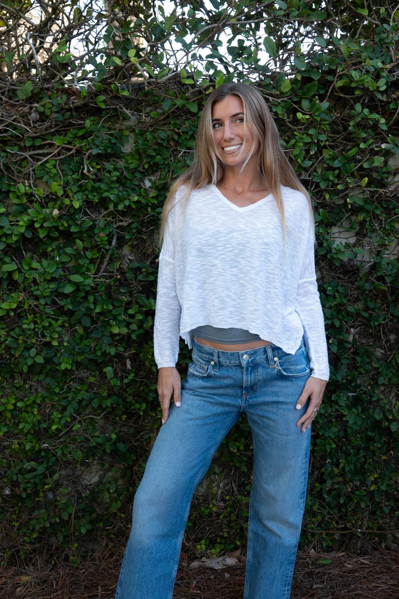 Dolphin Knit Sweater - White - Jaffi's