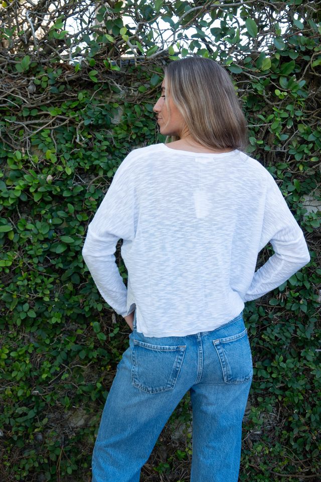 Dolphin Knit Sweater - White - Jaffi's