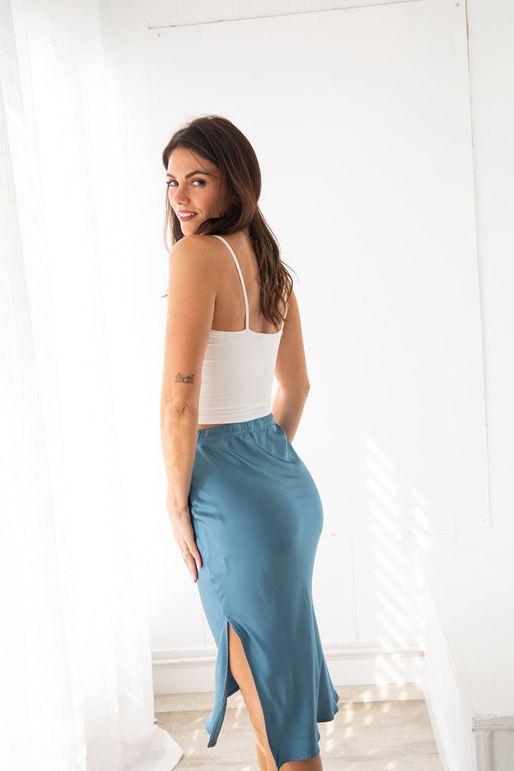 Dorit Silky Slip Skirt - Blue Moon - Jaffi's
