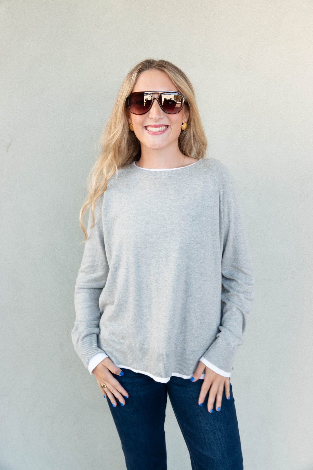 Double Take Knit Sweater - Charcoal - Jaffi's