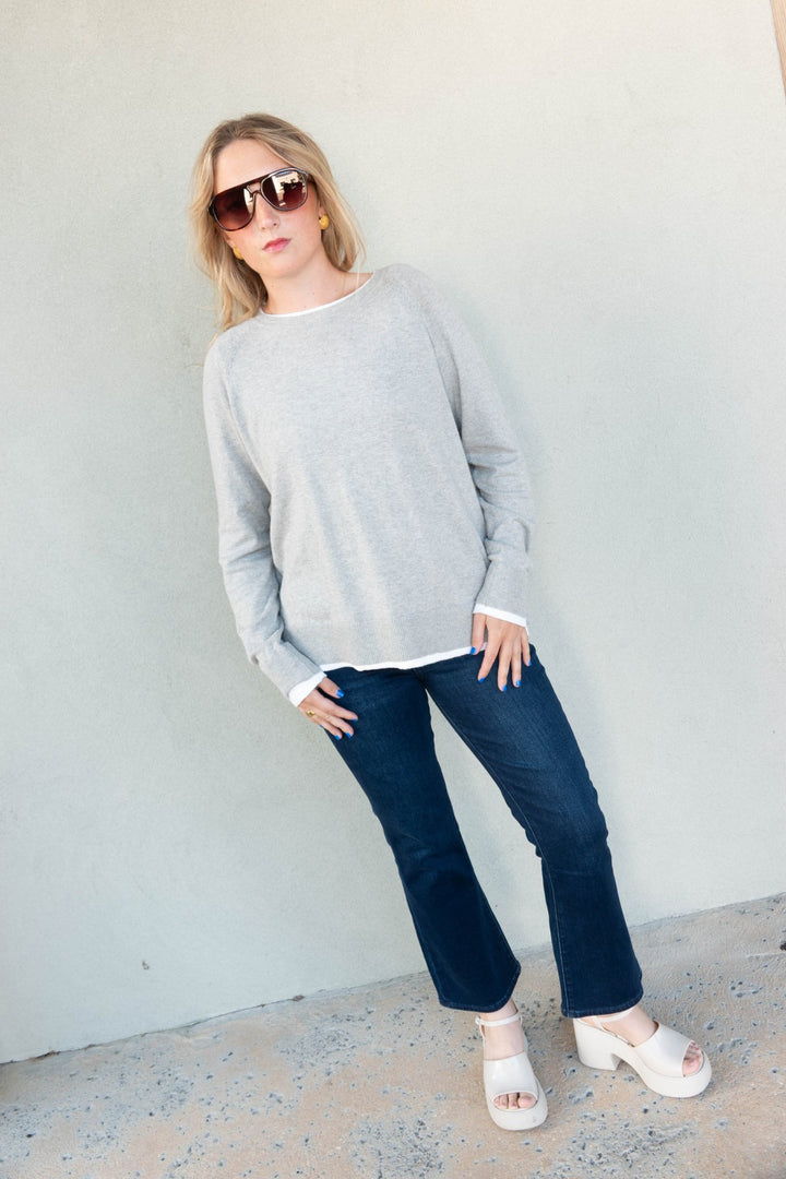 Double Take Knit Sweater - Charcoal - Jaffi&