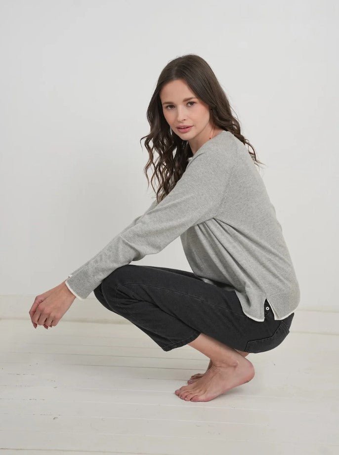 Double Take Knit Sweater - Charcoal - Jaffi&