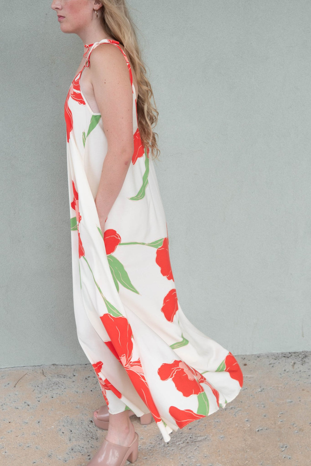 Double V Maxi Dress - Natural Orange - Jaffi's