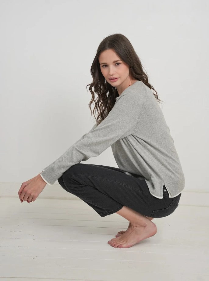 Double Take Knit Sweater - Charcoal