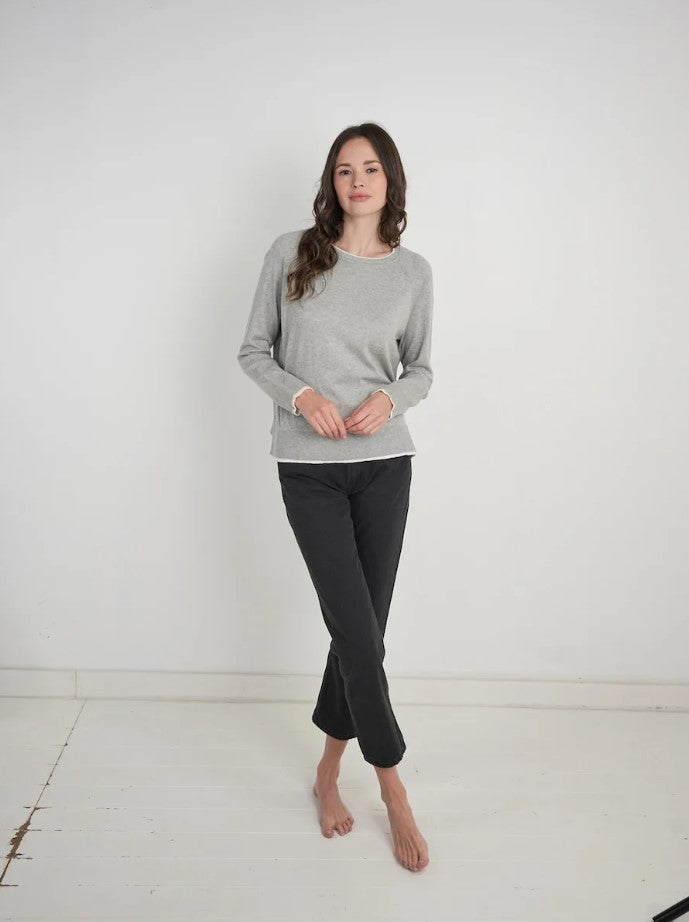 Double Take Knit Sweater - Charcoal