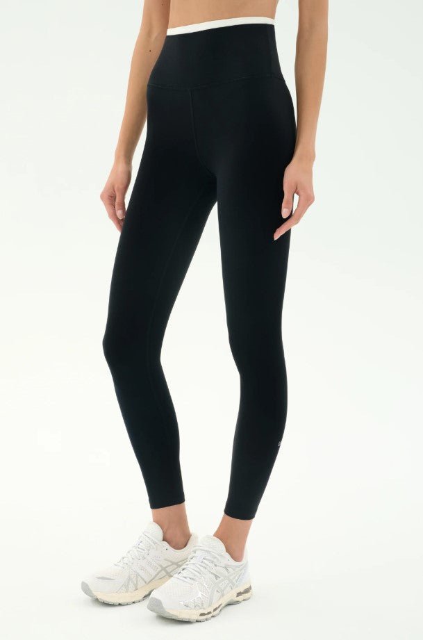 Dual High Waist Airweight 7/8th Legging - Black/White - Jaffi's