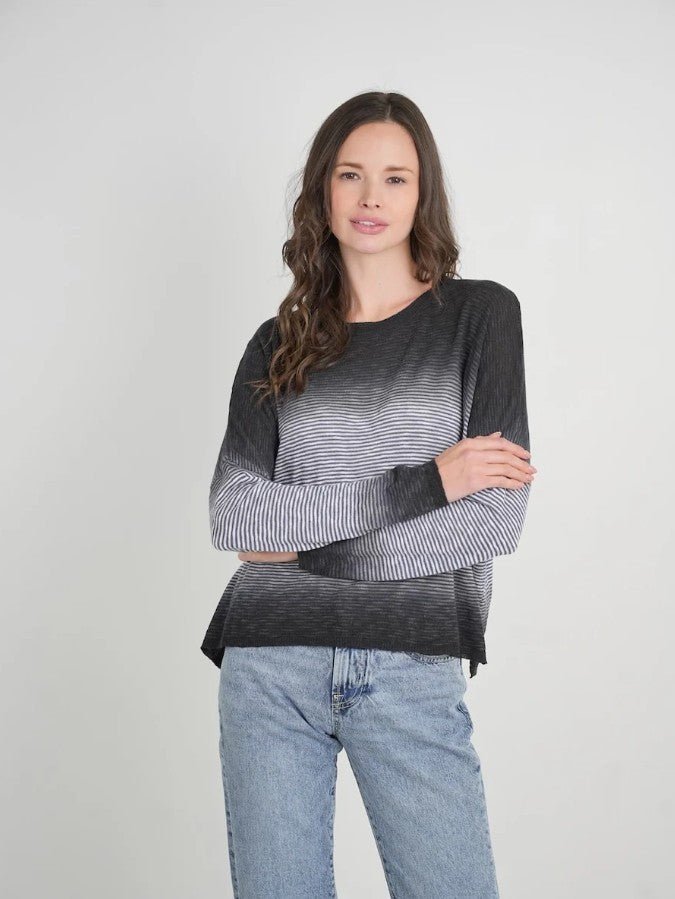 Duo Dip Knit Sweater - Honest Indigo Stripe - Jaffi&