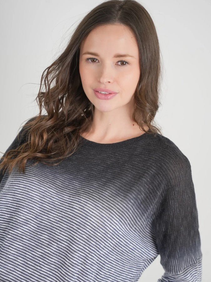 Duo Dip Knit Sweater - Honest Indigo Stripe - Jaffi&