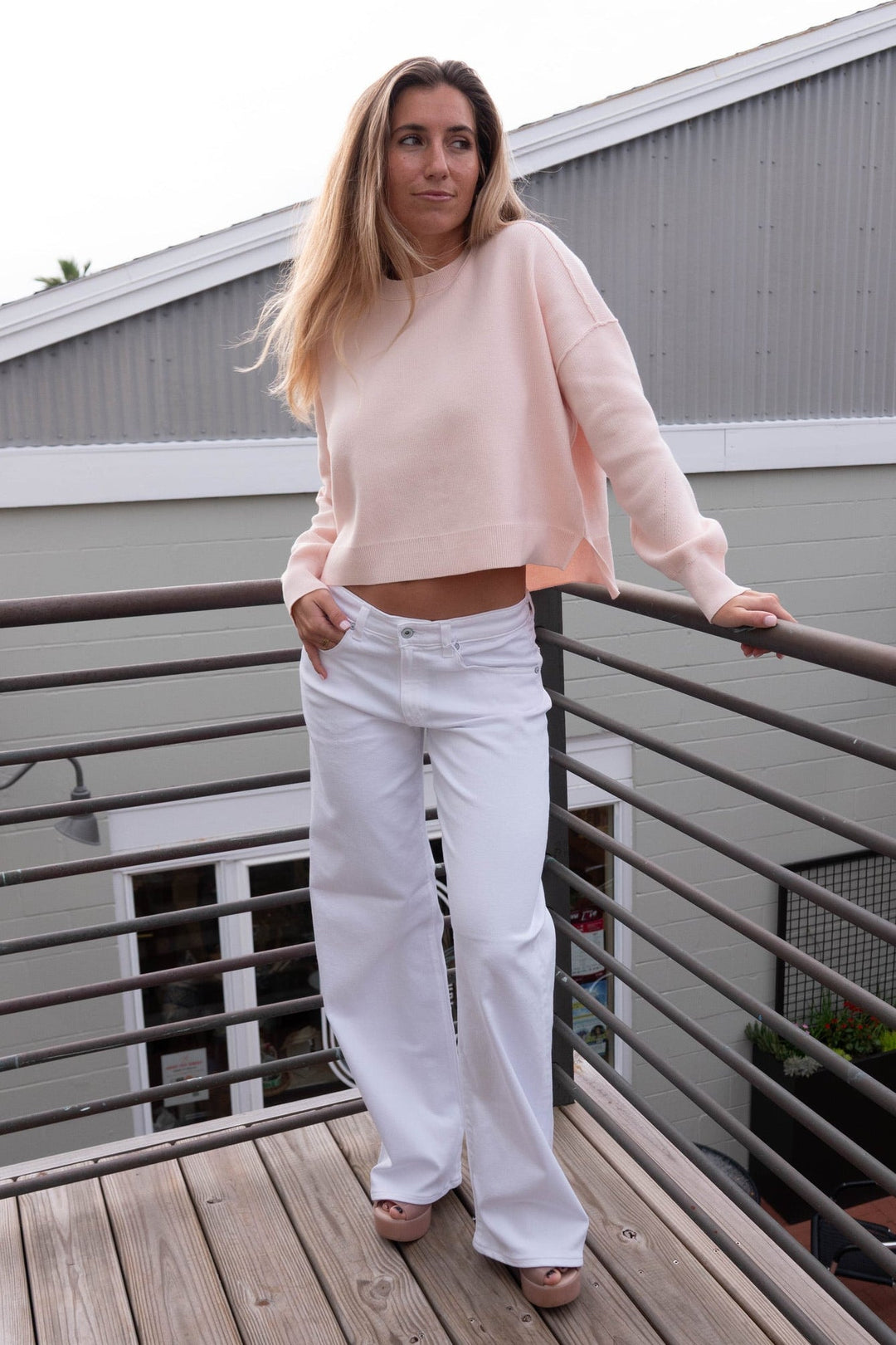 Echo Pullover Sweater - Petal - Jaffi's