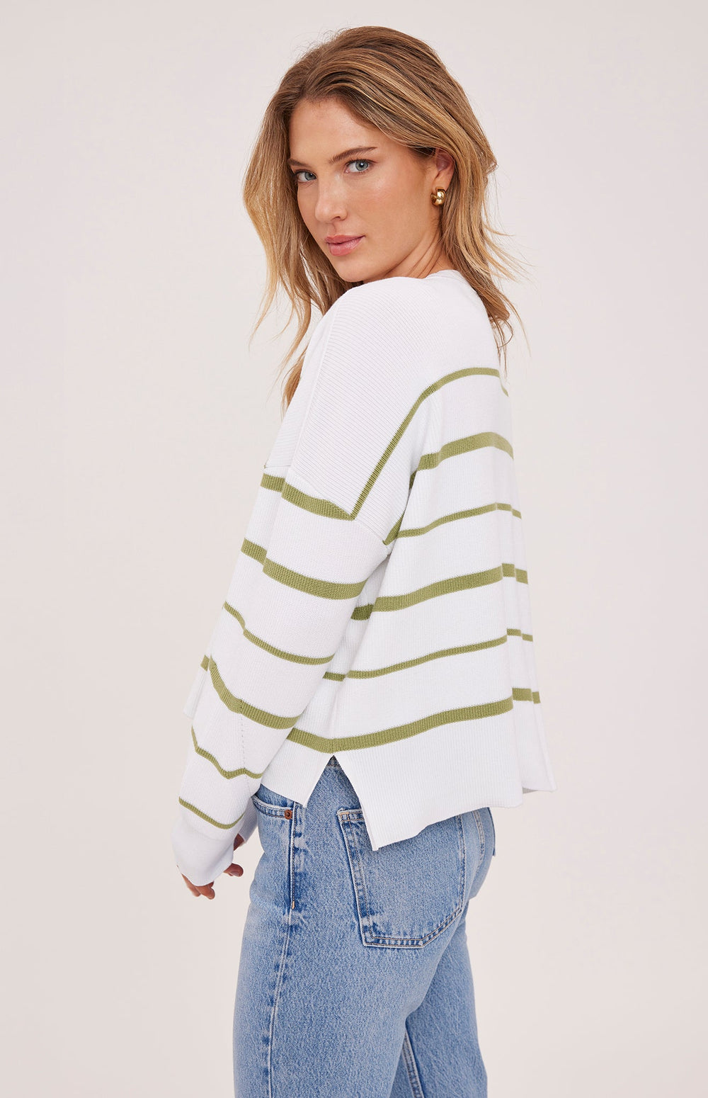 Echo Stripe Pullover Sweater - Meadow Stripe - Jaffi's