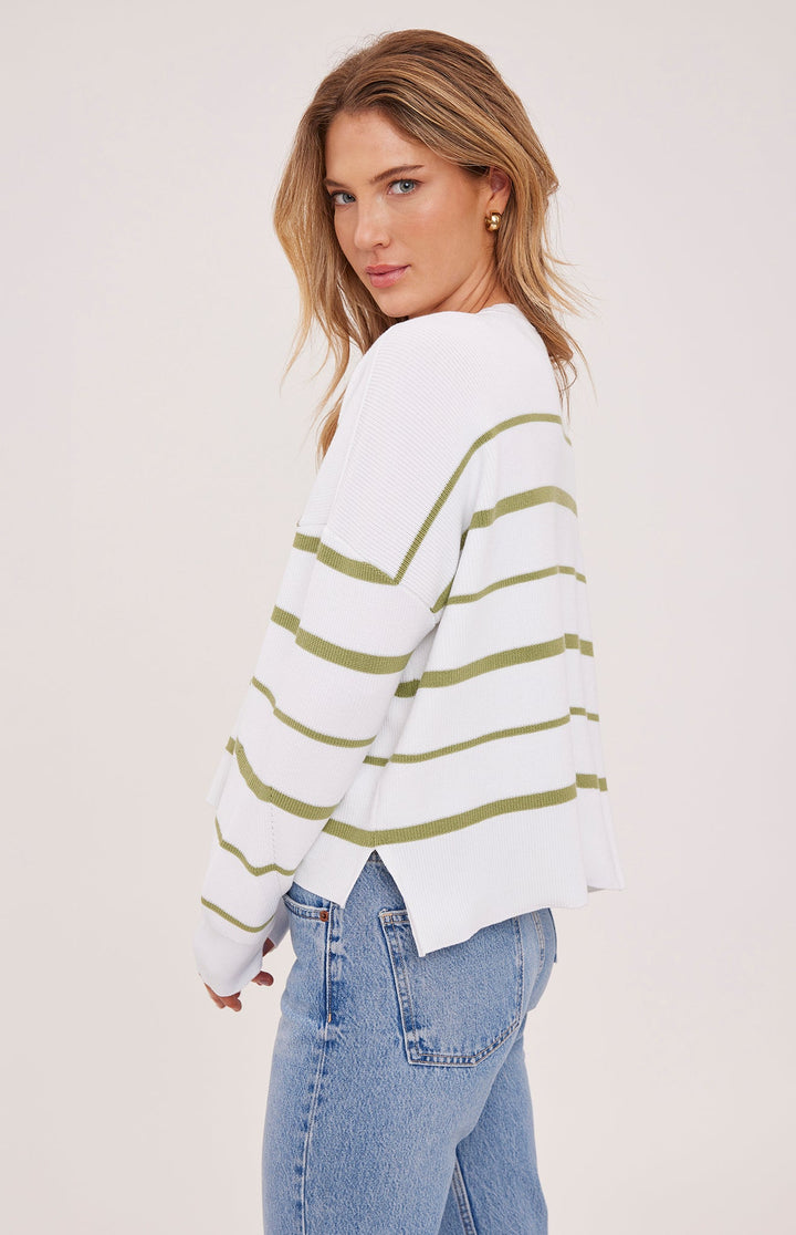 Echo Stripe Pullover Sweater - Meadow Stripe - Jaffi's