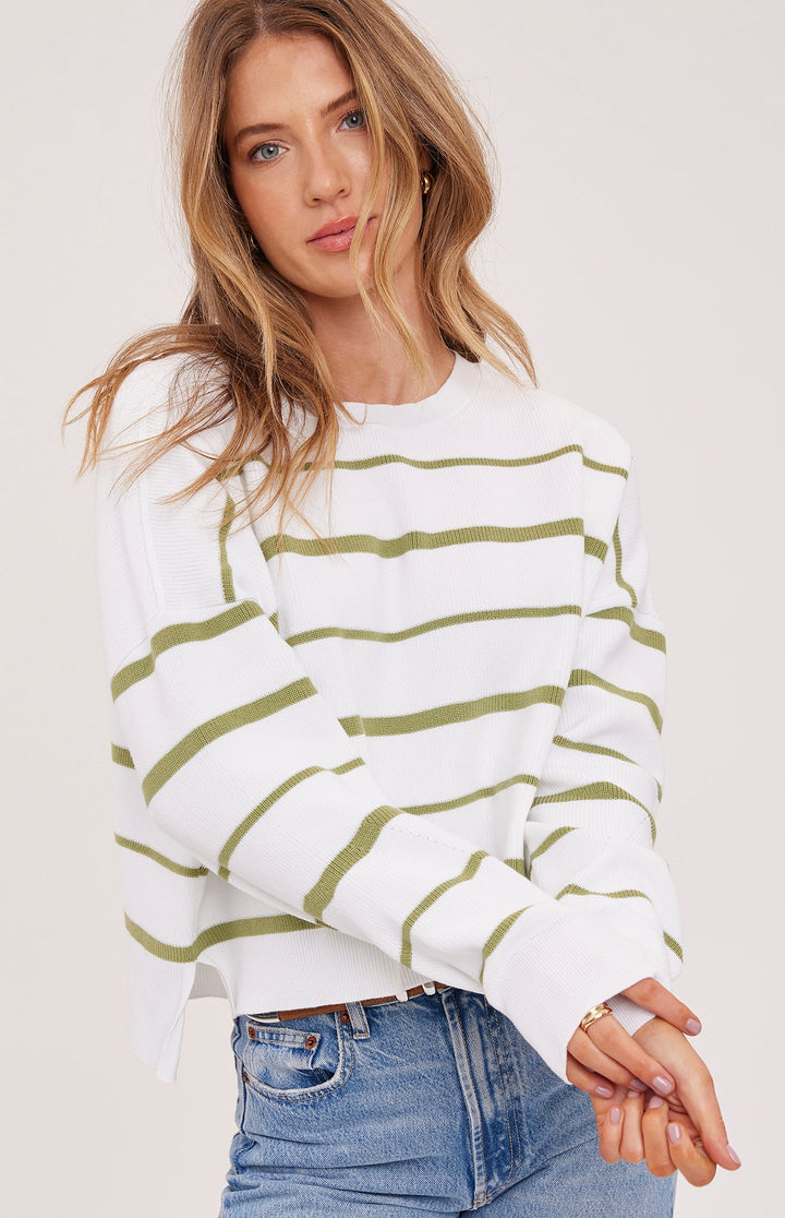 Echo Stripe Pullover Sweater - Meadow Stripe - Jaffi's