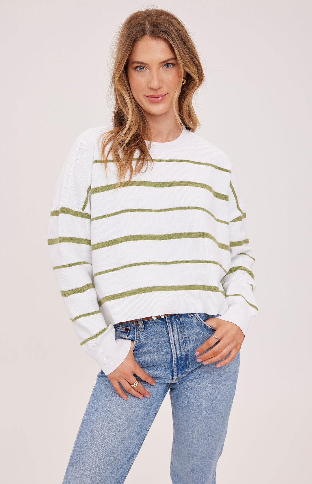 Echo Stripe Pullover Sweater - Meadow Stripe - Jaffi's