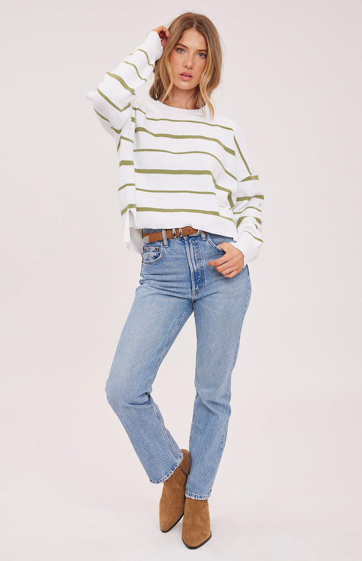 Echo Stripe Pullover Sweater - Meadow Stripe - Jaffi's