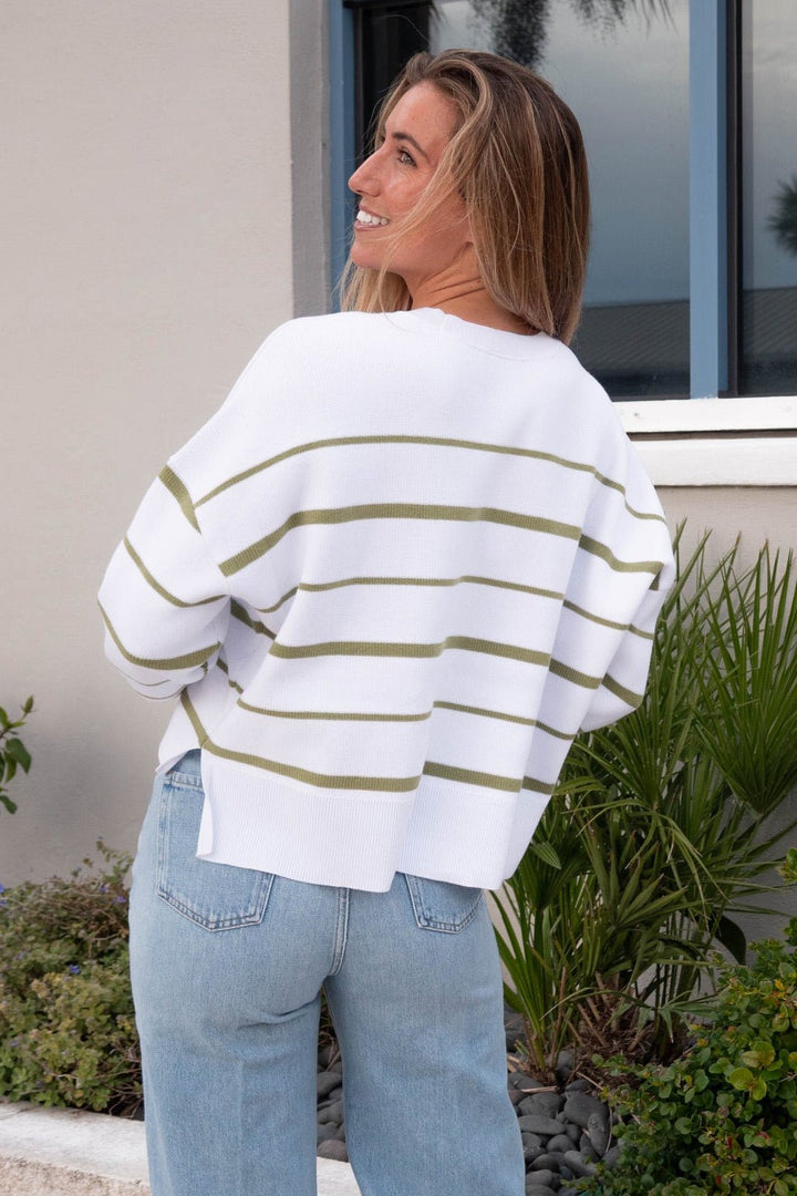 Echo Stripe Pullover Sweater - Meadow Stripe - Jaffi's