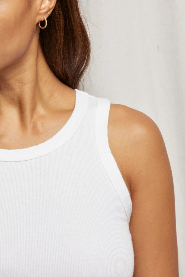 Elle Rib Tank - White