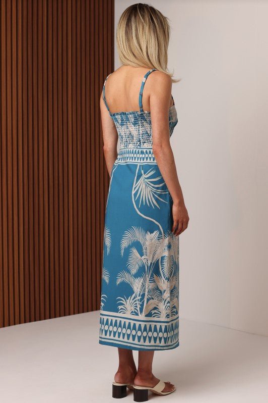 Eloise Midi Dress - Indigo Oasis - Jaffi's