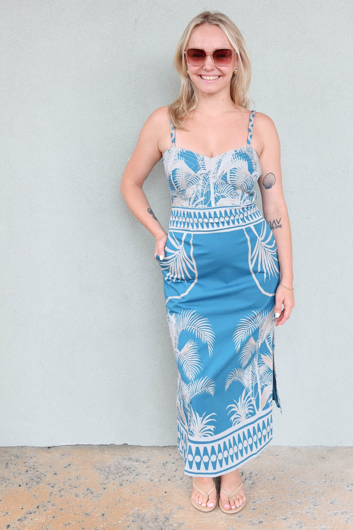 Women's Eloise Midi Dress | Color: Indigo Oasis