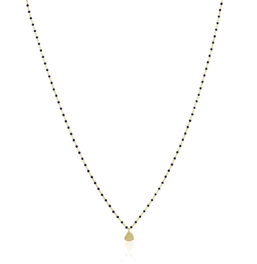 Elsa Mini Heart Necklace Black - Jaffi's