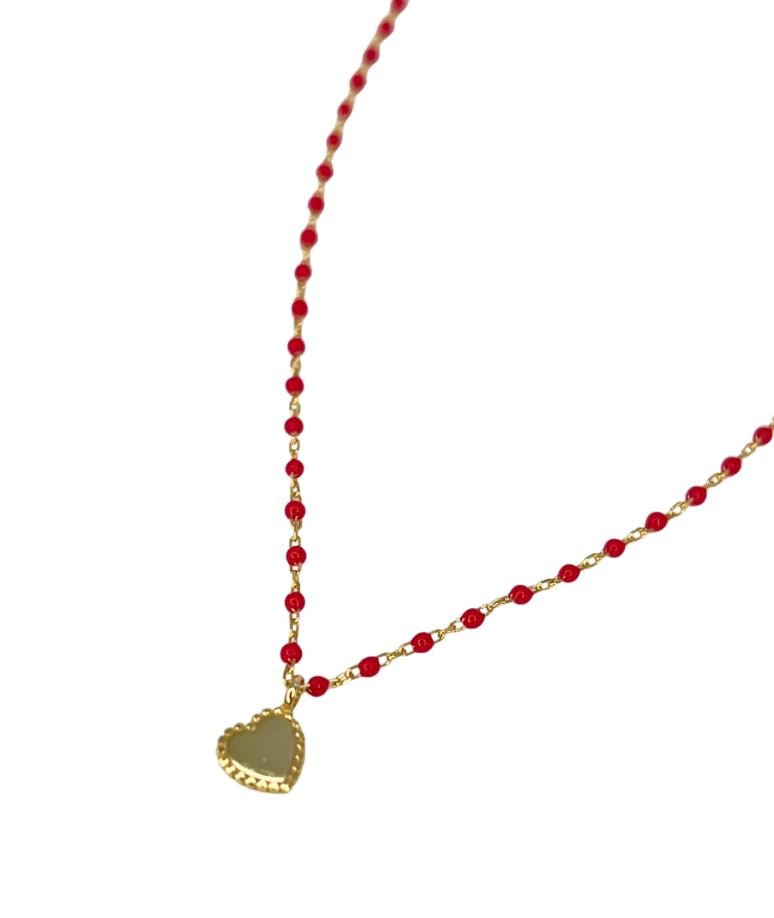 Elsa Mini Heart Necklace Red - Jaffi's