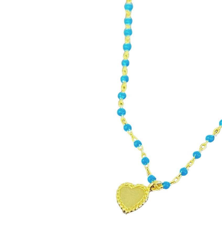 Elsa Mini Heart Necklace Turquoise - Jaffi's