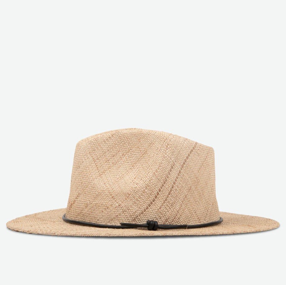 Elsa Natural Fedora Hat - Black Cord - Jaffi's