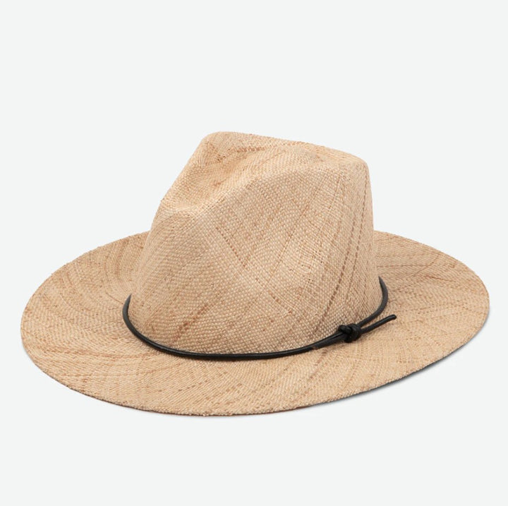 Elsa Natural Fedora Hat - Black Cord