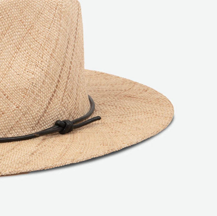 Elsa Natural Fedora Hat - Black Cord