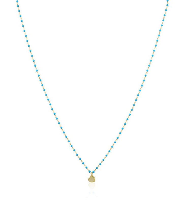 Elsa Mini Heart Necklace Turquoise