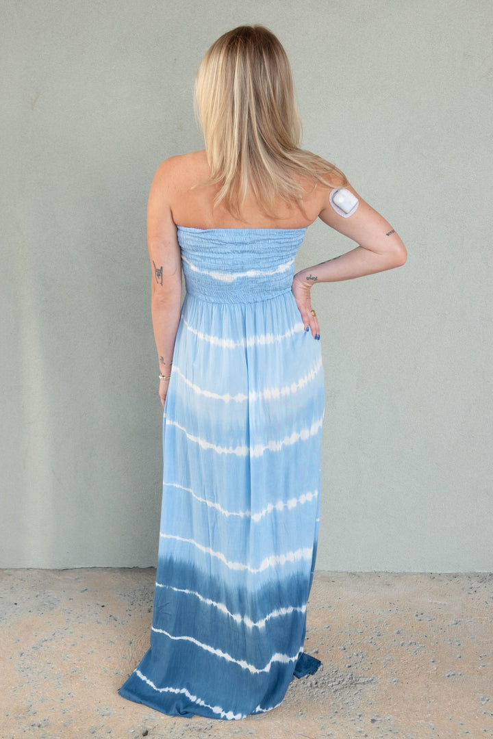 Emilia Maxi Dress - Blue Ombre Stripe - Jaffi&
