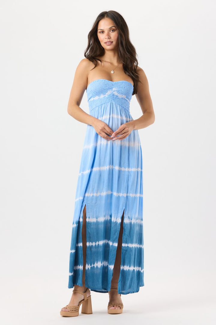 Emilia Maxi Dress - Blue Ombre Stripe - Jaffi&