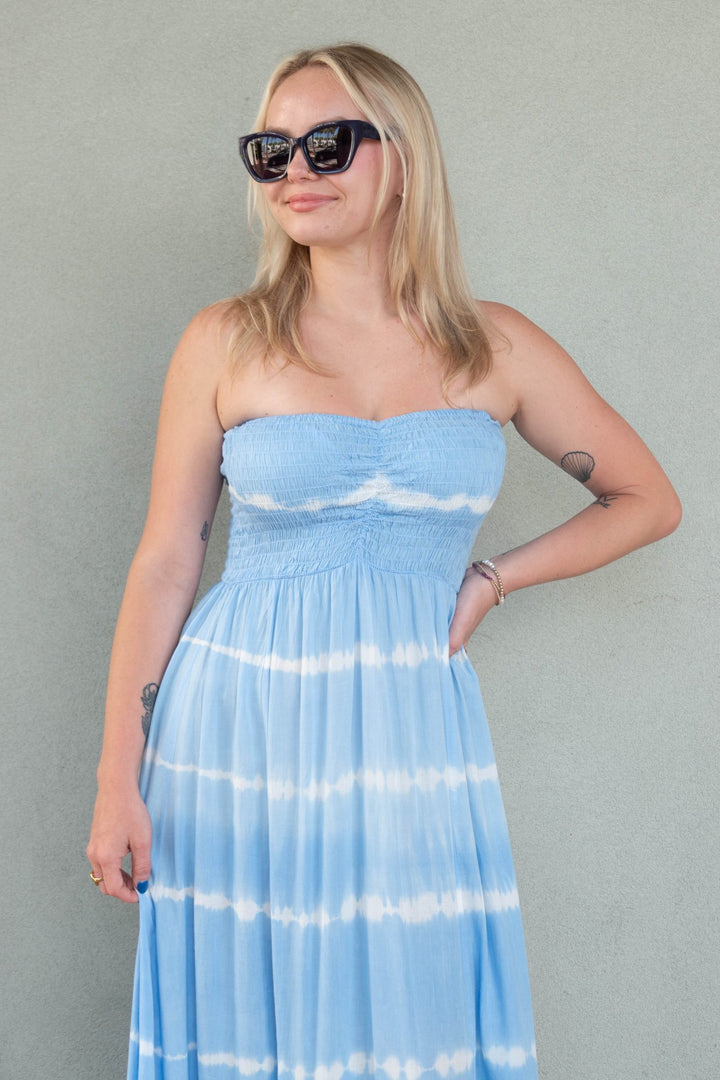 Emilia Maxi Dress - Blue Ombre Stripe - Jaffi&