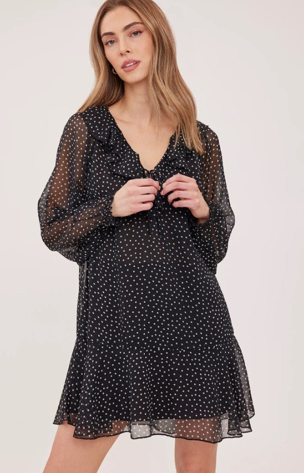 Esmeralda Mini Dress - Black Print - Jaffi&