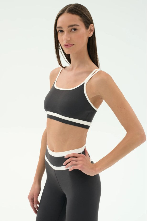 Eva Rigor Double Strap Bra - Graphite/White