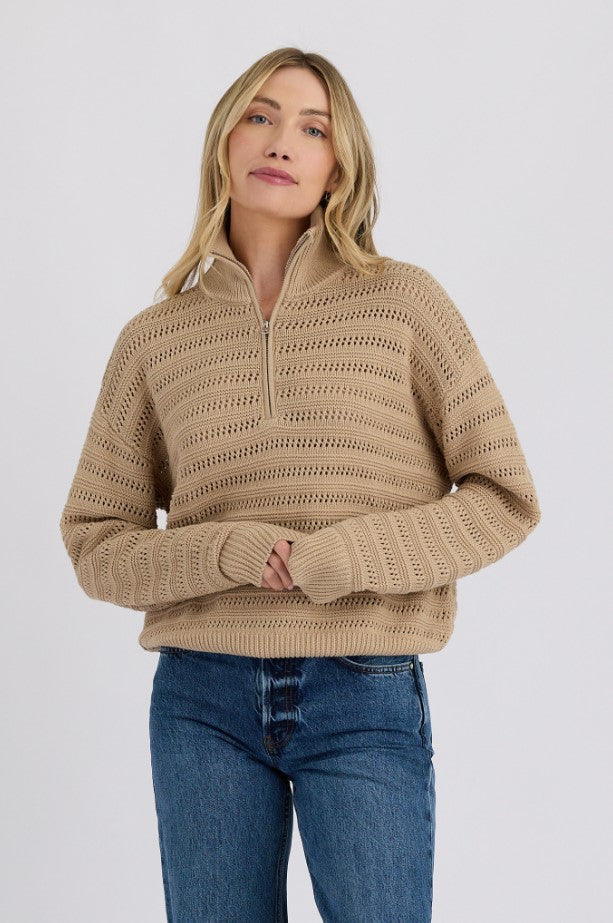Everly Half Zip Pullover - Dune